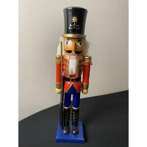 Christmas Wood Nutcracker Soldier 15” Red Coat Holiday Decor Decoration